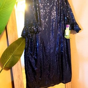 Midnight blue sequin dress